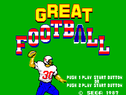 Title screen of Great Football for the Sega Master System