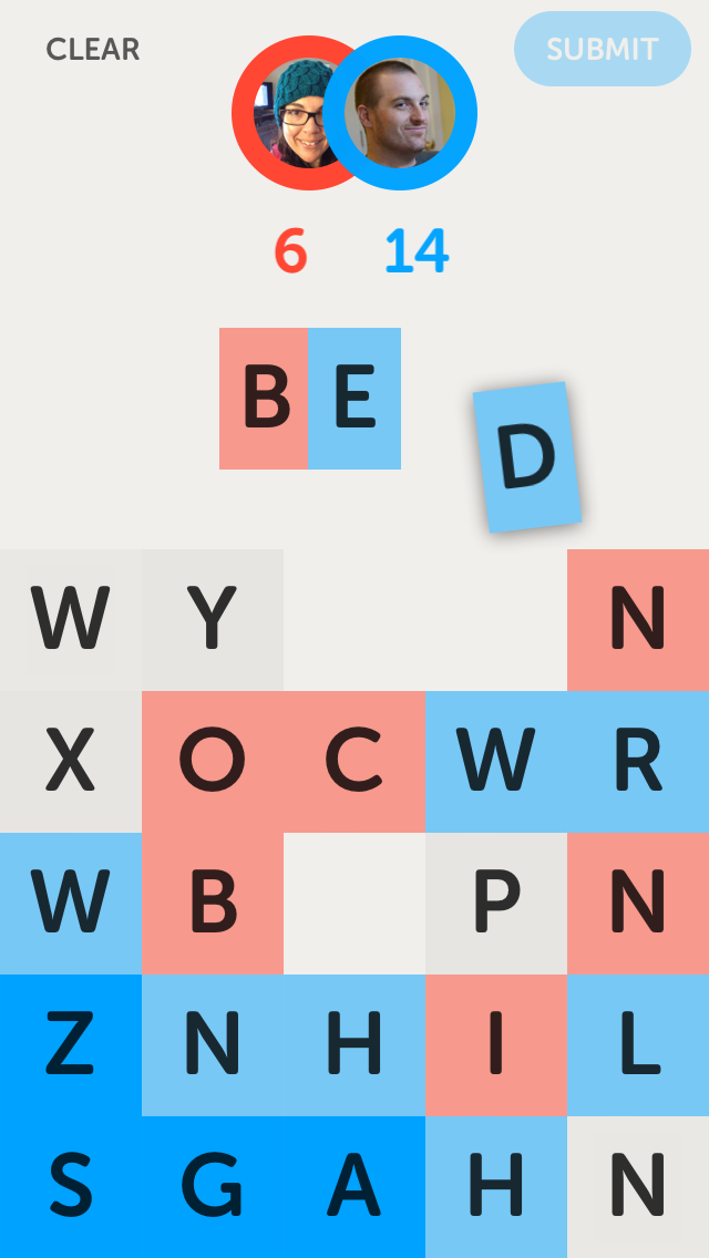 Letterpress for iOS - dragging a letter