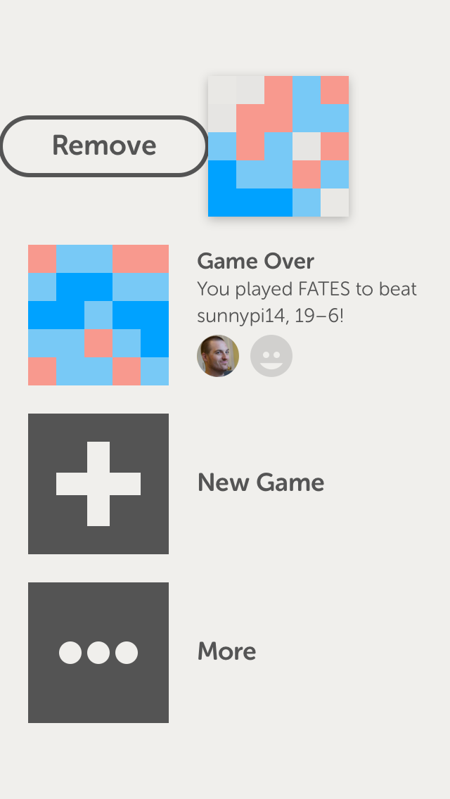 Letterpress for iOS - slide to remove game