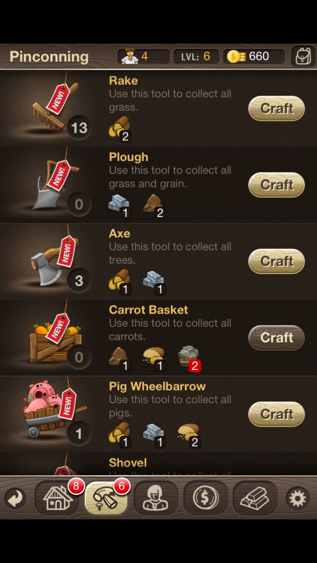Puzzle Craft - buy tool screen
