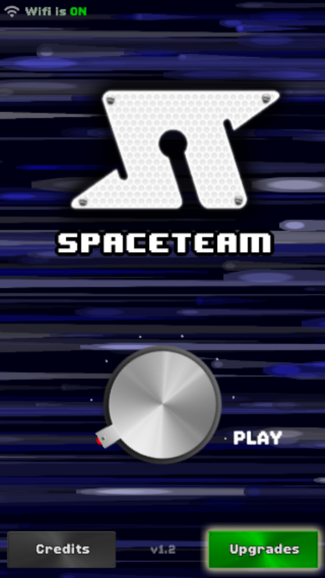 Title screen for Spaceteam on iOS