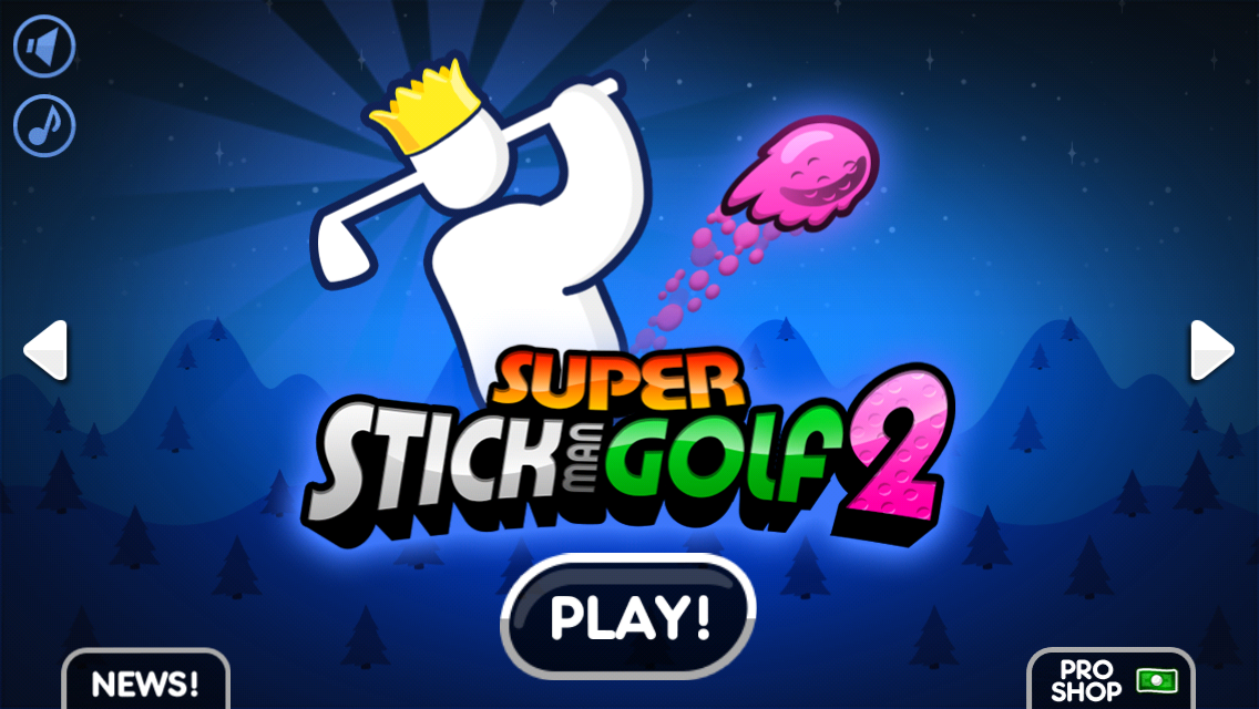 Main menu of Super Stickman Golf 2
