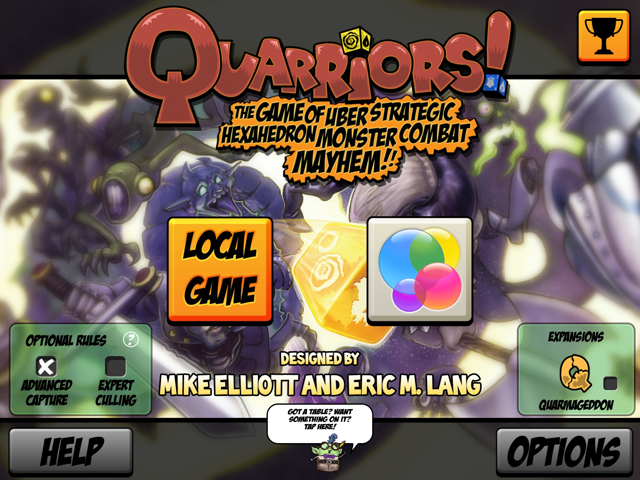 quarriors main menu