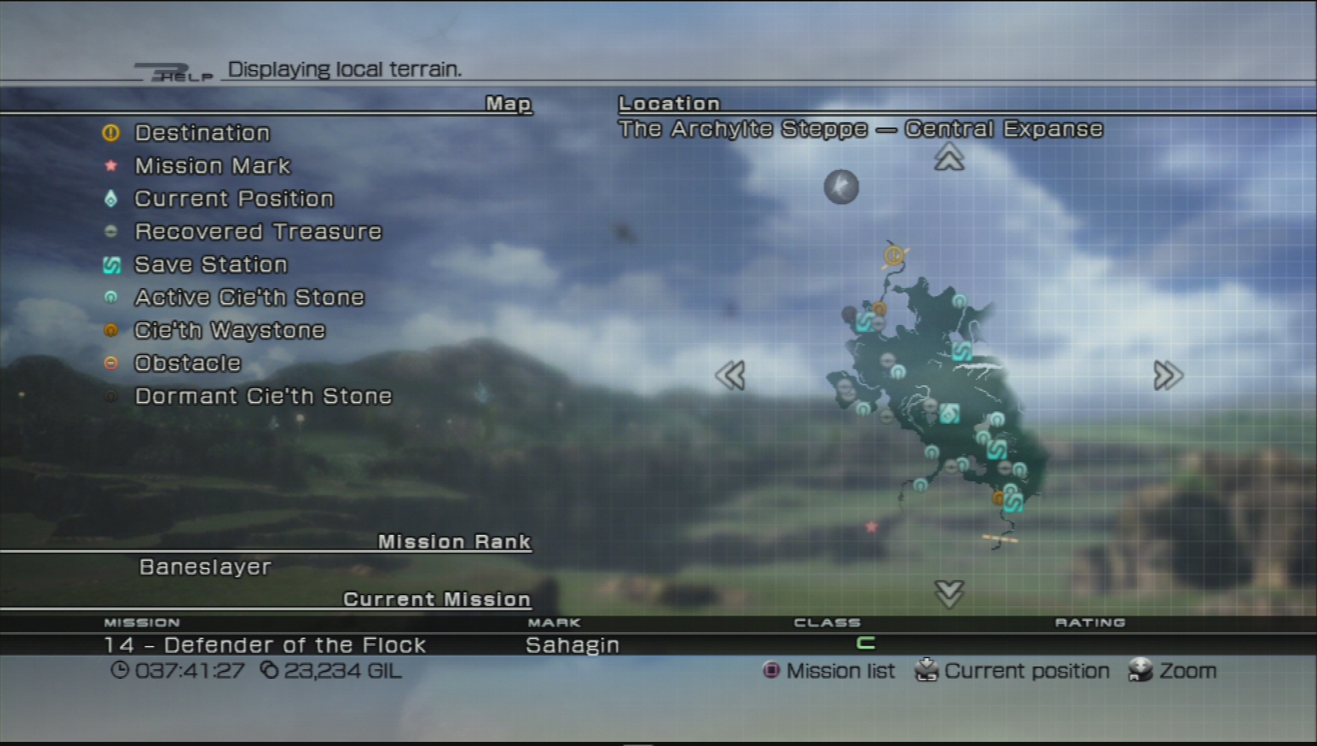 Final Fantasy XIII map screen
