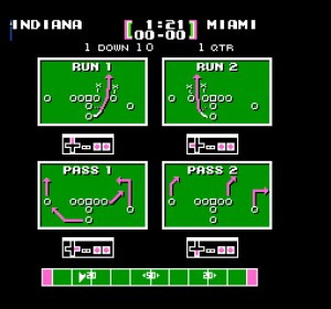 Play selection screen in Tecmo Bowl for the NES