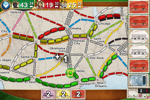 Zoomed-in display of Ticket to Ride Pocket